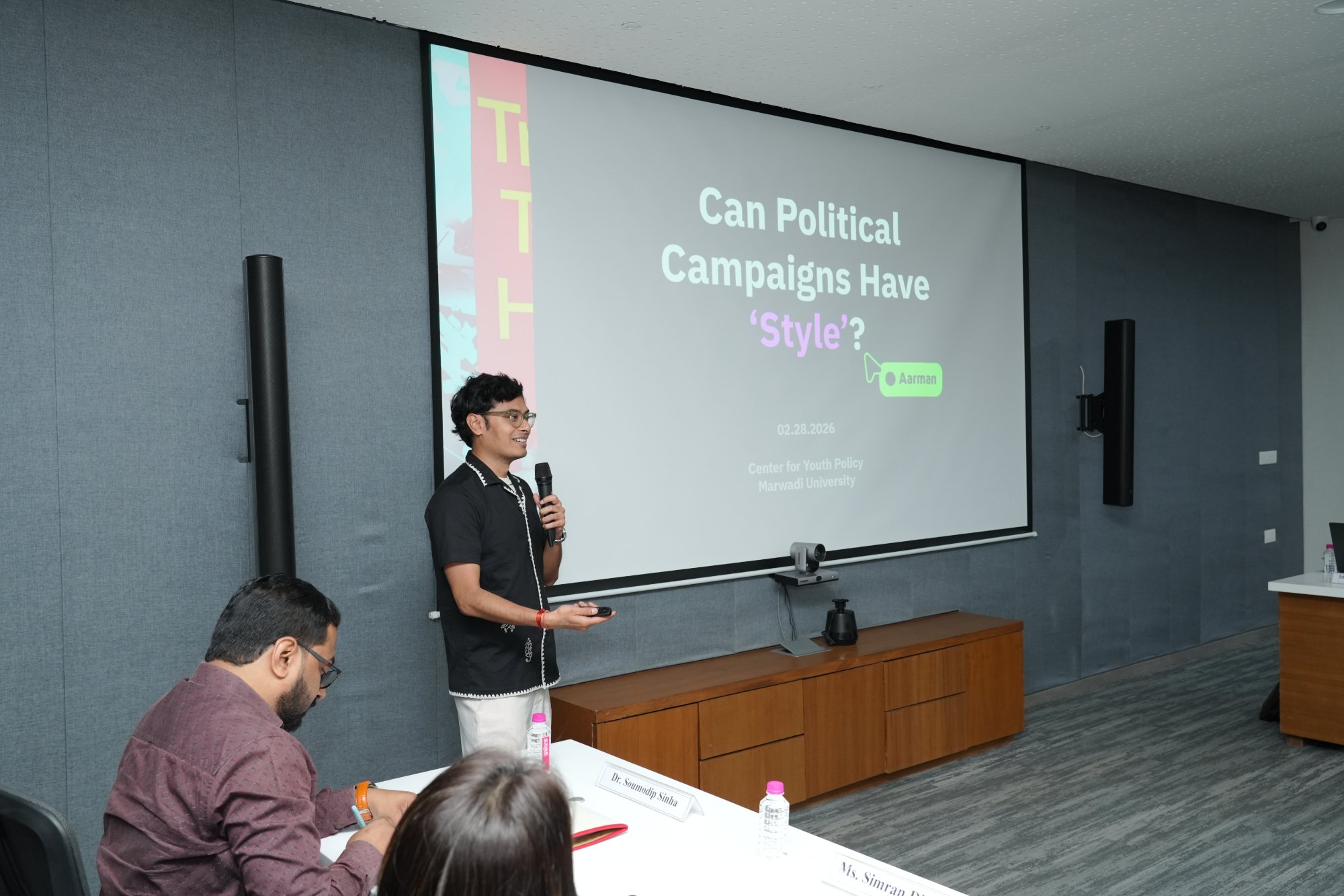 Aarman Roy presenting